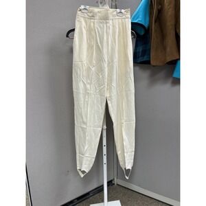 Vtg 80s Counterparts Sz XS-S Cream Pleated High Waist Stirrup Pants Union USA